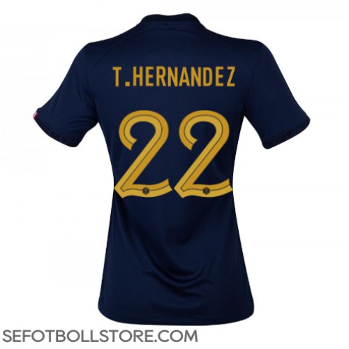 Frankrike Theo Hernandez #22 Replika Hemmatröja Dam VM 2022 Kortärmad